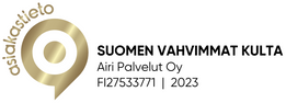 airi palvelut suomen vahvimmat kulta sertifikaatti